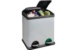 HOME 30 Litre Recycling Pedal Bin with 2 Compartments.